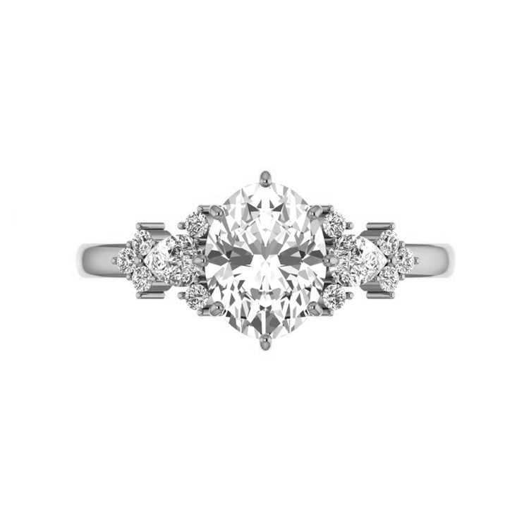 Nyra Cluster Diamond Engagement Ring Setting – GEMNOMADS