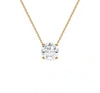 1 Carat Double Prong Solitaire Floating Round Lab Diamond Necklace in 14K Yellow Gold