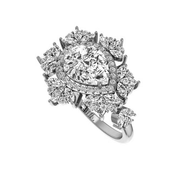 Allison East West Pear Lab Grown Diamond Engagement Ring