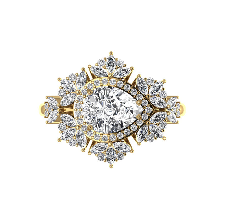 Allison East West Pear Natural Diamond Engagement Ring