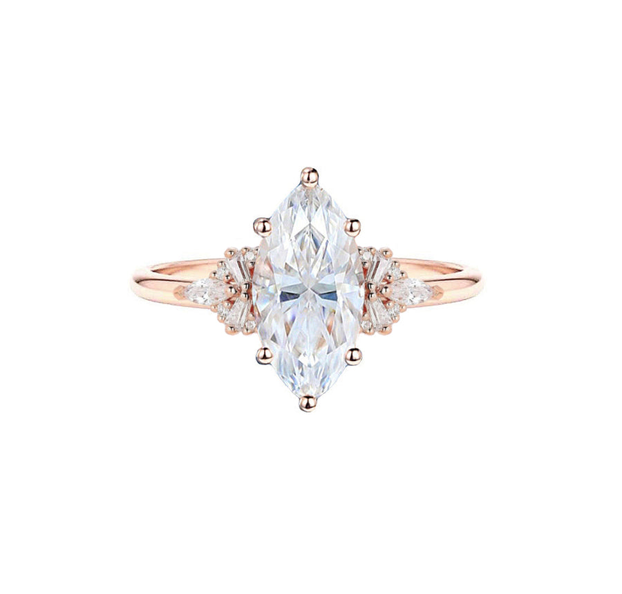 Angelica 2 Carat Marquise Lab Grown Diamond Engagement Ring in 18K Gold