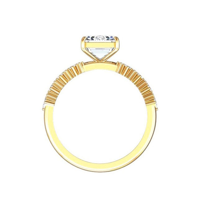 Ariana 3 Carat Emerald Cut Lab Diamond Engagement Ring in 18K Gold