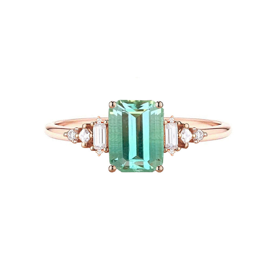 Artemis Mint Green Afghanistan Tourmaline Diamond Ring