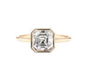 2 Carat Bezel Set Lab Grown Asscher Diamond Engagement Ring in 14K Yellow Gold