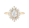 Art Deco 1 Carat Lab Grown Diamond Engagement Ring in 18K Yellow Gold