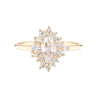 Asymmetric Halo Marquise Lab Diamond Engagement Ring in 18K Yellow Gold