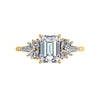 emerald cut cluster diamond engagement ring yellow gold 