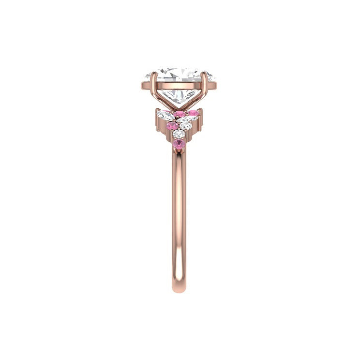 Clara 2 Carat Pink Lab Grown Oval Diamond Engagement Ring