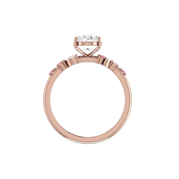 Clara 2 Carat Pink Lab Grown Oval Diamond Engagement Ring