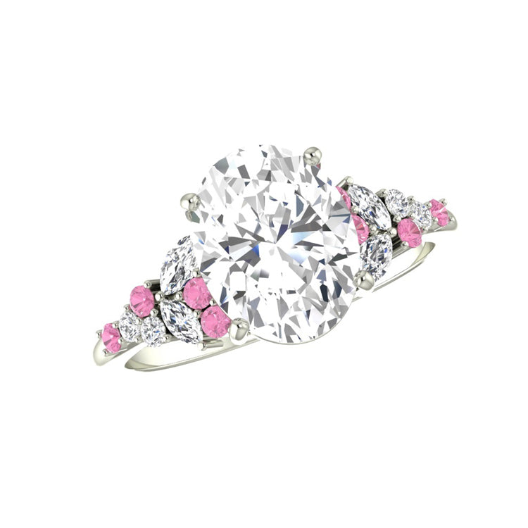 Clara 2 Carat Pink Lab Grown Oval Diamond Engagement Ring