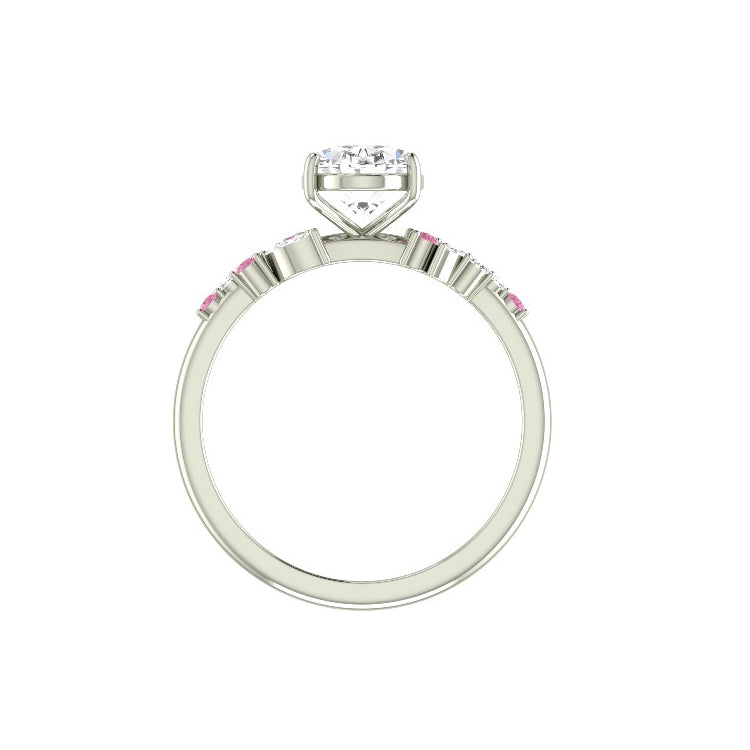 Clara 2 Carat Pink Lab Grown Oval Diamond Engagement Ring