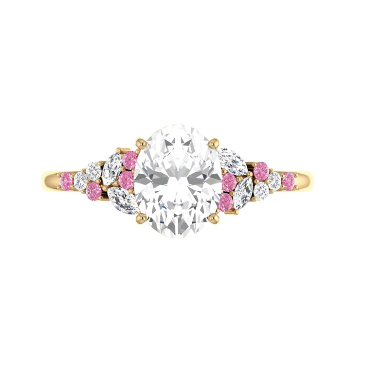 Clara 2 Carat Pink Lab Grown Oval Diamond Engagement Ring