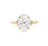 cluster oval diamond engagement ring yellow gold