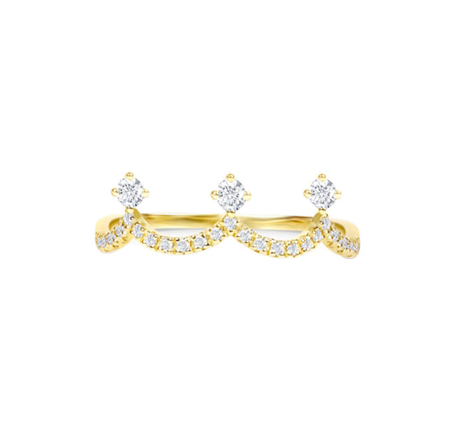 Crown Diamond Wedding Ring in 14K Gold
