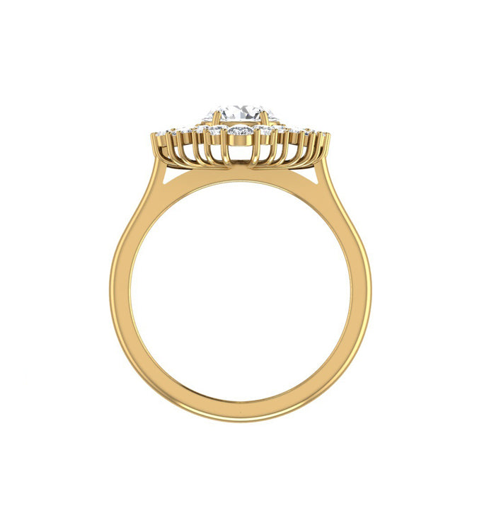 Debora Art Deco 1 Carat Lab Grown Diamond Engagement Ring in 18K Gold