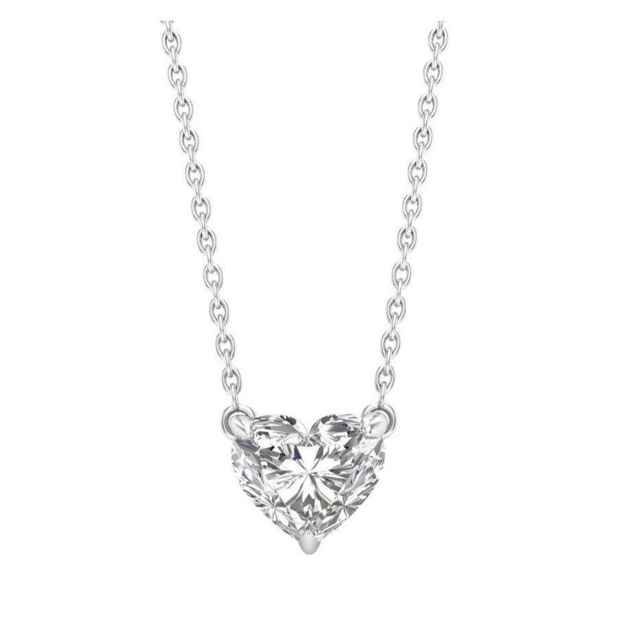 1 Carat Lab Grown Diamond Heart Necklace in 14K Gold