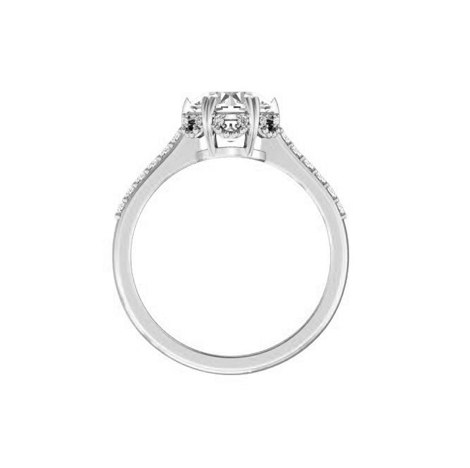 2 Carat Double Prong Natural Round Diamond Engagement Ring in 18K Gold Side View