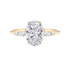 2 carat oval lab grown diamond engagement ring in yellow gold
