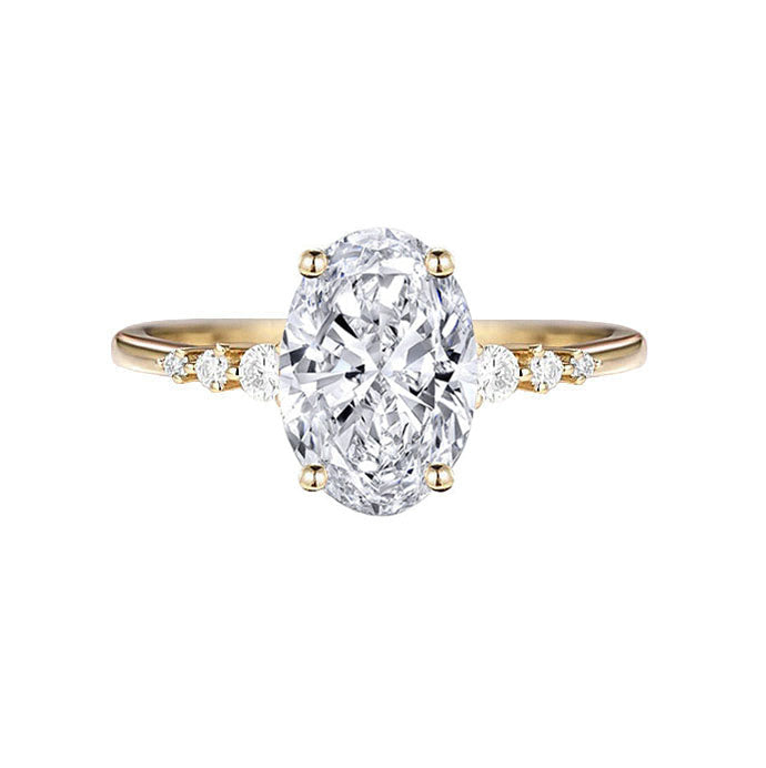 Elara 5 Carat Oval Lab Created Diamond Engagement Ring in 18K Gold
