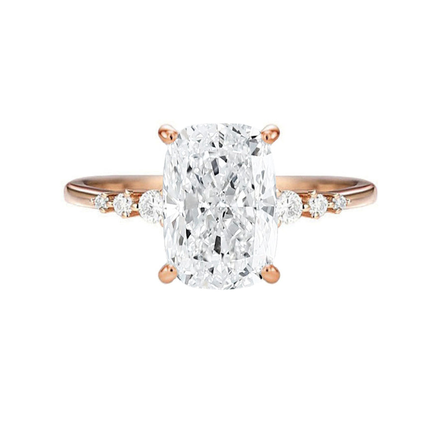 Elara 3 Carat Elongated Cushion Cut Lab Diamond Engagement Ring