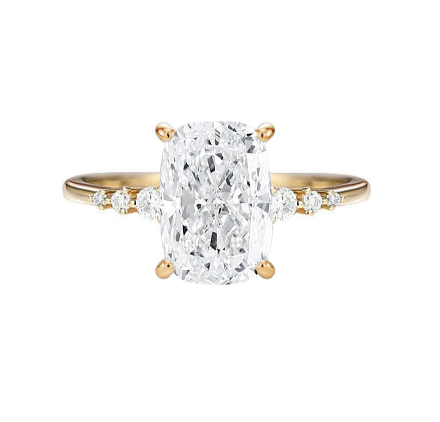 Elara 3 Carat Elongated Cushion Cut Lab Diamond Engagement Ring