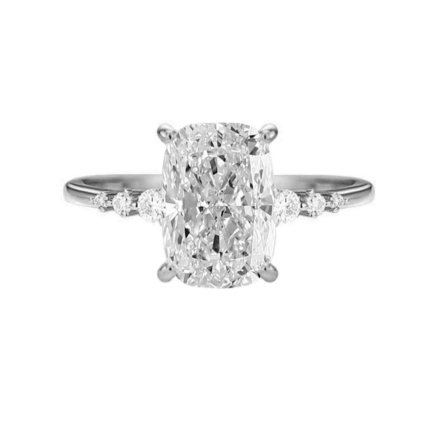 Elara 3 Carat Emerald Cut Lab Created Diamond Engagement Ring in 18K Gold