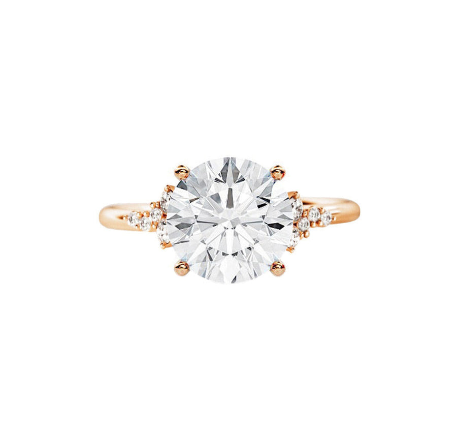 Everly Cluster 2 Carat Natural Round Diamond Engagement Ring in 18K Gold