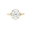 Cluster 3 Carat Natural Oval Diamond Engagement Ring in 18K Yellow Gold