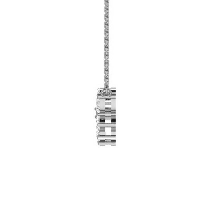 Diamond necklace in white gold side view