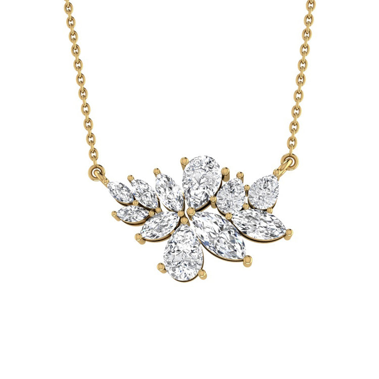 Diamond necklace in yellow gold