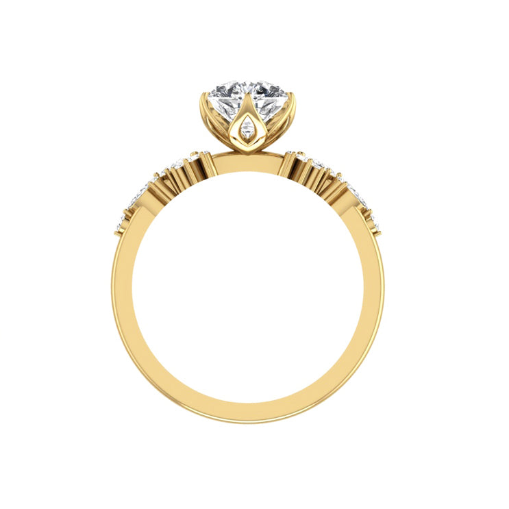 Fiora 2 Carat Pear Cut Lab Grown Diamond Engagement Ring in 18K Gold