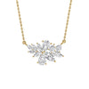 Cluster diamond necklace in yellow gold