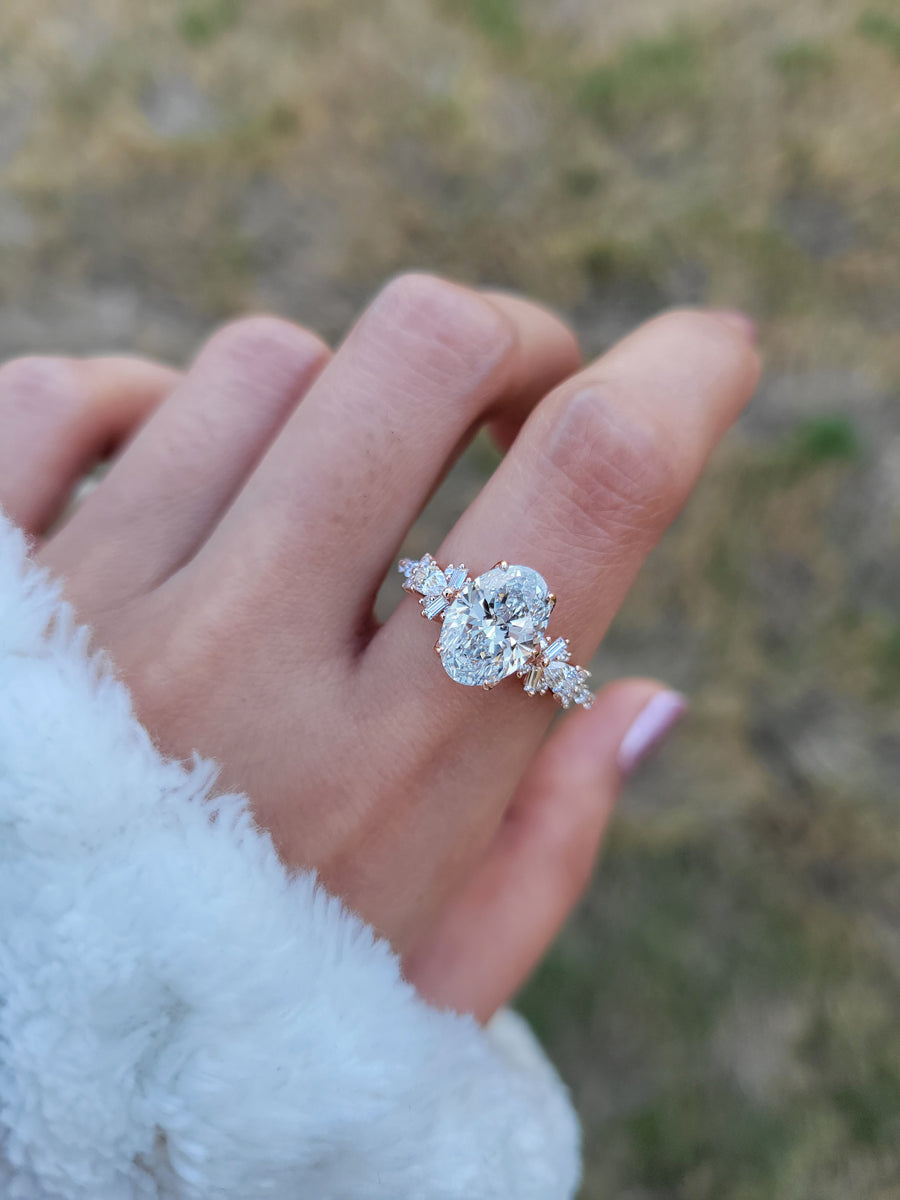 Allure | Platinum halo style engagement ring | Taylor & Hart