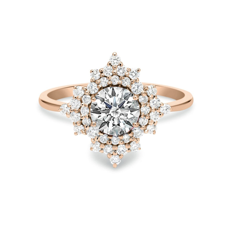 Nadia Floral Lab Grown Diamond Engagement Ring in 14K Gold