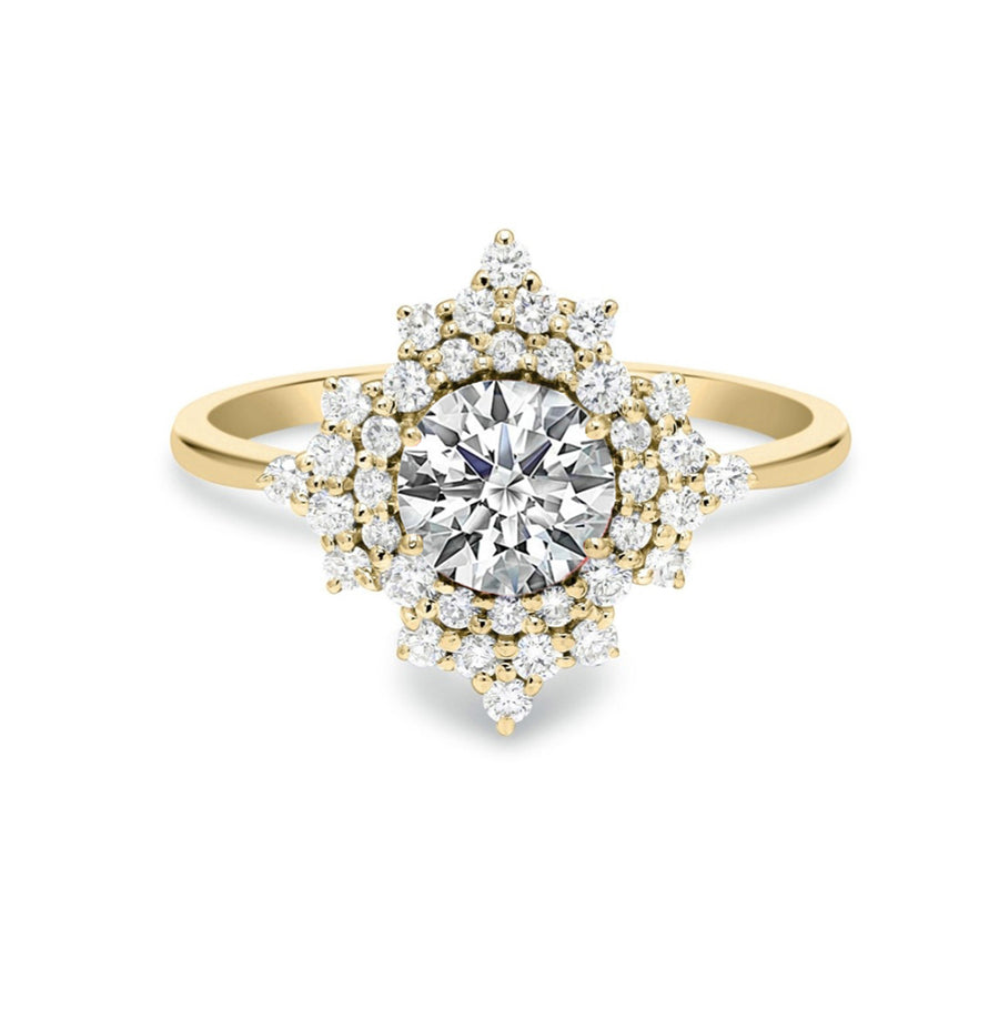 Nadia Floral Lab Grown Diamond Engagement Ring in 14K Gold