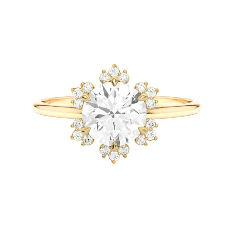 Into The Bloom 2 Carat Round Natural Diamond Engagement Ring