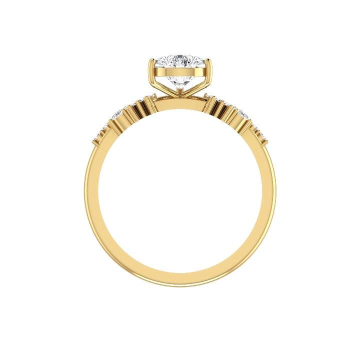 Gia 2 Carat Pear Natural Diamond Engagement Ring in 18K Gold