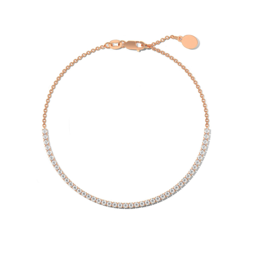 diamond tennis bracelet rose gold