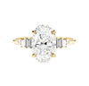 Harper Art Deco 2 Carat Lab Grown Oval Diamond Engagement Ring in 18K Yellow Gold