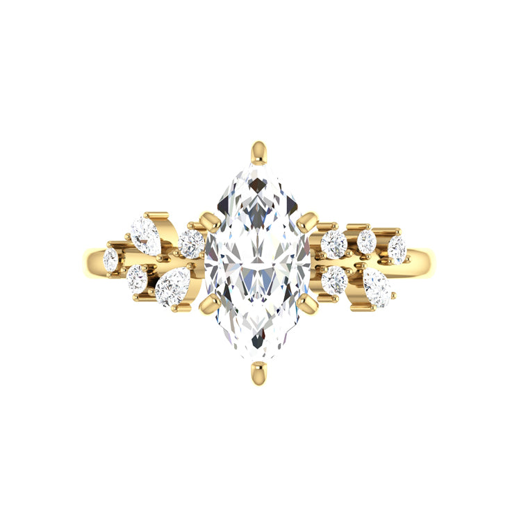 yellow gold marquise diamond ring