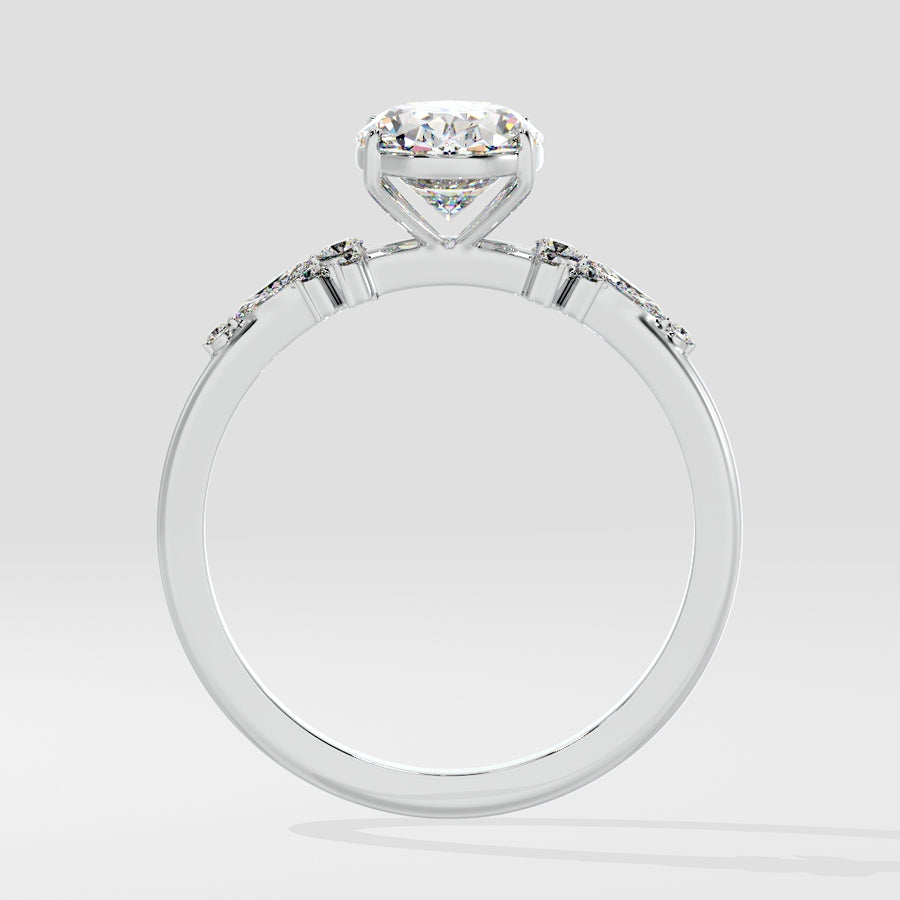 Olivia 3 Carat Lab Grown Oval Diamond Engagement Ring in 18K Gold