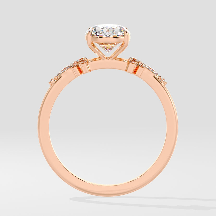 Olivia 3 Carat Lab Created Oval Pink Diamond Engagement Ring