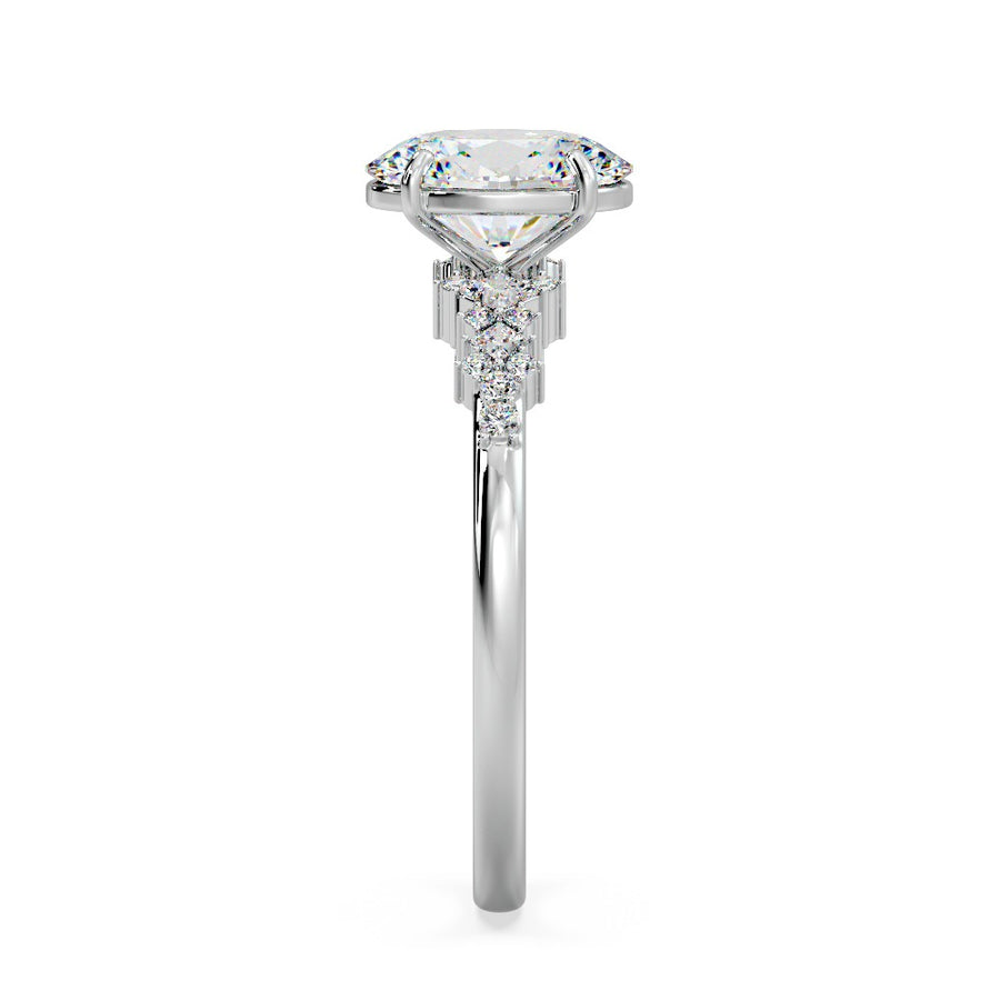 Celeste 2 Carat Natural Oval Diamond Engagement Ring in 18K Gold