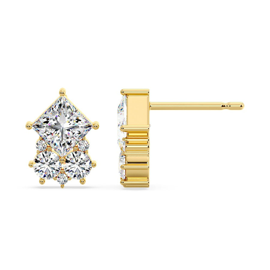 Celeste Diamond Stud Earrings in 14K Gold