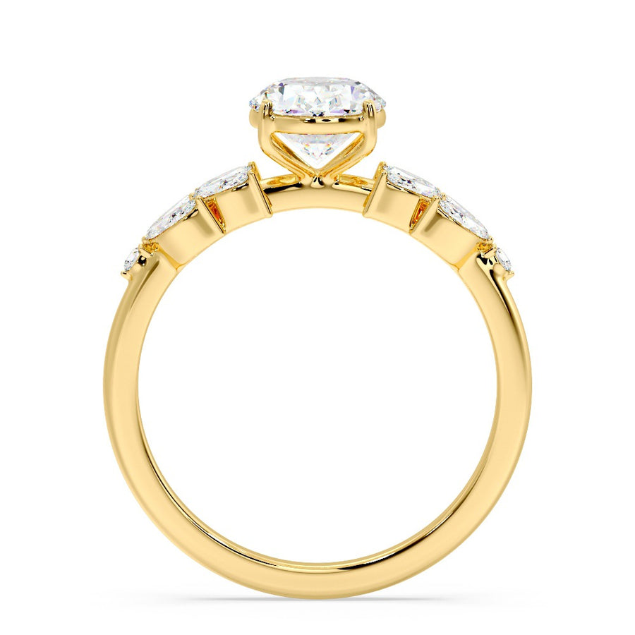 Ophelia 2 Carat Oval Lab Grown Diamond Engagement Ring in 18K Gold