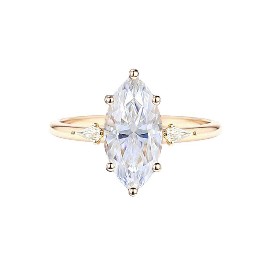 Lucia 2 Carat Oval Lab Grown Diamond Engagement Ring in 18K Gold