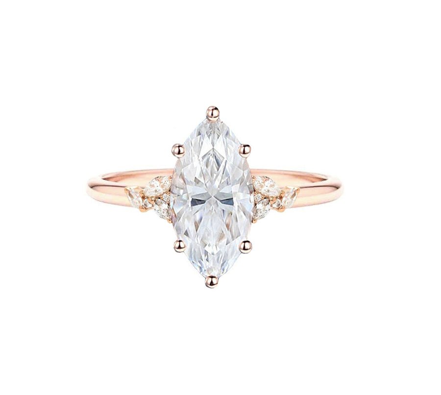 Myra 2 Carat Marquise Lab Grown Diamond Engagement Ring in 18K Gold