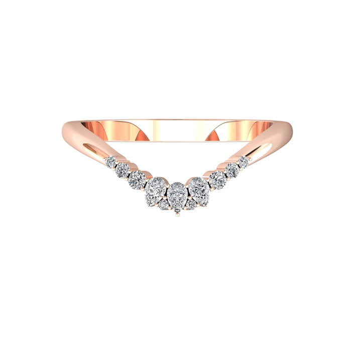 Orion Curved Diamond Wedding Ring In 18K Gold