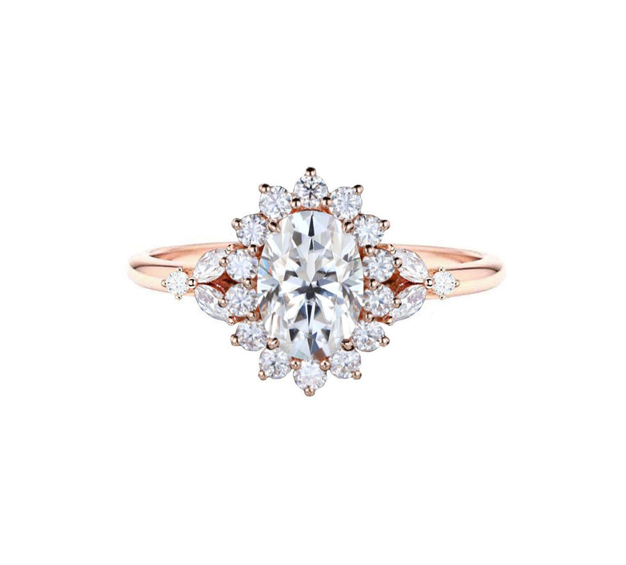 Orra 2.5 Carat Oval Lab Grown Diamond Engagement Ring in 18K Gold