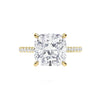 2 Carat Cushion Cut Pave Diamond Engagement Ring in 18K Gold - GEMNOMADS